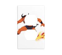 Wall Plate 4.5x2.76in WHJSHOP Devil with fire and Smoke Pattern Durable PC Material, Heat & Fade Resistant, Easy to Clean, Standard Size