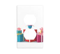 Wall Plate 4.5x2.76in WHJSHOP Dolls Popping Out of Gift Boxes Pattern Durable PC Material, Heat & Fade Resistant, Easy to Clean, Standard Size
