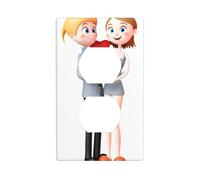 Wall Plate 4.5x2.76in WHJSHOP Double The favorability Pattern Durable PC Material, Heat & Fade Resistant, Easy to Clean, Standard Size