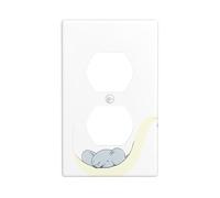 Wall Plate 4.5x2.76in WHJSHOP Elephant on The teapot Pattern Durable PC Material, Heat & Fade Resistant, Easy to Clean, Standard Size