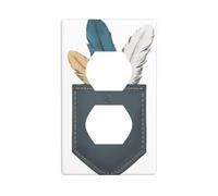 Wall Plate 4.5x2.76in WHJSHOP Feathers in Pocket Pattern Durable PC Material, Heat & Fade Resistant, Easy to Clean, Standard Size