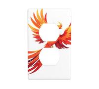 Wall Plate 4.5x2.76in WHJSHOP Fire Phoenix Flying in The Starry Sky Pattern Durable PC Material, Heat & Fade Resistant, Easy to Clean, Standard Size