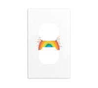 Wall Plate 4.5x2.76in WHJSHOP Fireworks Over The Rainbow Pattern Durable PC Material, Heat & Fade Resistant, Easy to Clean, Standard Size