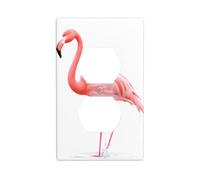 Wall Plate 4.5x2.76in WHJSHOP Flamingo Gently Touching The Water Pattern Durable PC Material, Heat & Fade Resistant, Easy to Clean, Standard Size