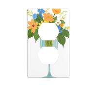 Wall Plate 4.5x2.76in WHJSHOP Flowers in a Goblet Pattern Durable PC Material, Heat & Fade Resistant, Easy to Clean, Standard Size
