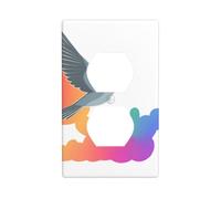Wall Plate 4.5x2.76in WHJSHOP Flying Doves Among Colorful Clouds Pattern Durable PC Material, Heat & Fade Resistant, Easy to Clean, Standard Size