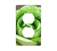 Wall Plate 4.5x2.76in WHJSHOP Fresh Cabbage Pattern Durable PC Material, Heat & Fade Resistant, Easy to Clean, Standard Size