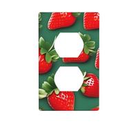 Wall Plate 4.5x2.76in WHJSHOP Fresh Strawberry Pattern Durable PC Material, Heat & Fade Resistant, Easy to Clean, Standard Size