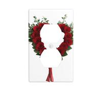 Wall Plate 4.5x2.76in WHJSHOP Heart-Shaped Bouquet Pattern Durable PC Material, Heat & Fade Resistant, Easy to Clean, Standard Size