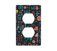 Wall Plate 4.5x2.76in WHJSHOP Math Lesson Word Pattern Durable PC Material, Heat & Fade Resistant, Easy to Clean, Standard Size
