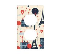 Wall Plate 4.5x2.76in WHJSHOP Paris Pattern Durable PC Material, Heat & Fade Resistant, Easy to Clean, Standard Size