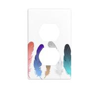 Wall Plate 4.5x2.76in WHJSHOP Seven-Root Colored Feathers Pattern Durable PC Material, Heat & Fade Resistant, Easy to Clean, Standard Size