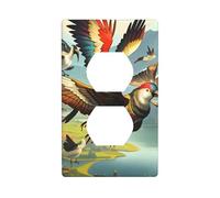 Wall Plate 4.5x2.76in WHJSHOP The Birds are Dancing. Pattern Durable PC Material, Heat & Fade Resistant, Easy to Clean, Standard Size