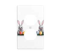 Wall Plate 4.5x2.76in WHJSHOP The Little Rabbit Looks for Easter Eggs Pattern Durable PC Material, Heat & Fade Resistant, Easy to Clean, Standard Size