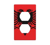 Wall Plate 4.5x2.76in YYHWHJDE Albanian Flag Prints Durable PC Material, Heat & Fade Resistant, Easy to Clean, Standard Size
