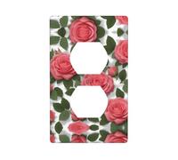 Wall Plate 4.5x2.76in YYHWHJDE Beautiful Pink Roses Prints Durable PC Material, Heat & Fade Resistant, Easy to Clean, Standard Size