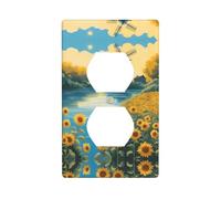 Wall Plate 4.5x2.76in YYHWHJDE Beautiful Sunflower Prints Durable PC Material, Heat & Fade Resistant, Easy to Clean, Standard Size