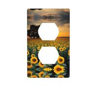 Wall Plate 4.5x2.76in YYHWHJDE Beautiful Sunflower sea Prints Durable PC Material, Heat & Fade Resistant, Easy to Clean, Standard Size