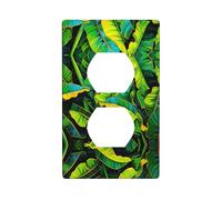 Wall Plate 4.5x2.76in YYHWHJDE Big Green Banana Leaf Prints Durable PC Material, Heat & Fade Resistant, Easy to Clean, Standard Size
