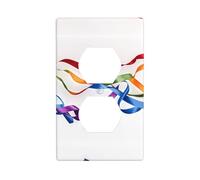 Wall Plate 4.5x2.76in YYHWHJDE Colorful Colorful Ribbons Prints Durable PC Material, Heat & Fade Resistant, Easy to Clean, Standard Size