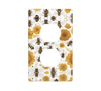 Wall Plate 4.5x2.76in YYHWHJDE Cute Little bee Prints Durable PC Material, Heat & Fade Resistant, Easy to Clean, Standard Size