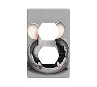 Wall Plate 4.5x2.76in YYHWHJDE Grey Rat Prints Durable PC Material, Heat & Fade Resistant, Easy to Clean, Standard Size