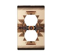 Wall Plate 4.5x2.76in YYHWHJDE Native American Painting Prints Durable PC Material, Heat & Fade Resistant, Easy to Clean, Standard Size