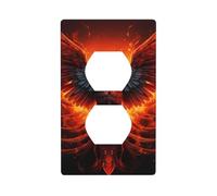 Wall Plate 4.5x2.76in YYHWHJDE Orange Red Phoenix Prints Durable PC Material, Heat & Fade Resistant, Easy to Clean, Standard Size