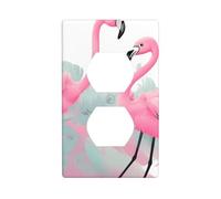Wall Plate 4.5x2.76in YYHWHJDE Pink Flamingo Prints Durable PC Material, Heat & Fade Resistant, Easy to Clean, Standard Size