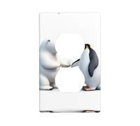 Wall Plate 4.5x2.76in YYHWHJDE Polar Bear Penguin Holding Hands Prints Durable PC Material, Heat & Fade Resistant, Easy to Clean, Standard Size