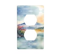 Wall Plate 4.5x2.76in YYHWHJDE Pretty Mt. Fuji Prints Durable PC Material, Heat & Fade Resistant, Easy to Clean, Standard Size