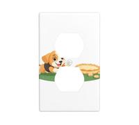 Wall Plate 4.5x2.76in YYHWHJDE Puppy Chasing Pie Prints Durable PC Material, Heat & Fade Resistant, Easy to Clean, Standard Size