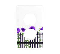 Wall Plate 4.5x2.76in YYHWHJDE Purple Morning Glory in The Fence Prints Durable PC Material, Heat & Fade Resistant, Easy to Clean, Standard Size