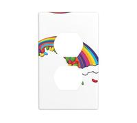 Wall Plate 4.5x2.76in YYHWHJDE Rainbow Beans Under The Rainbow Prints Durable PC Material, Heat & Fade Resistant, Easy to Clean, Standard Size