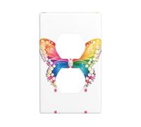 Wall Plate 4.5x2.76in YYHWHJDE Rainbow Butterfly Pearls Prints Durable PC Material, Heat & Fade Resistant, Easy to Clean, Standard Size