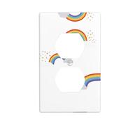 Wall Plate 4.5x2.76in YYHWHJDE Rainbow by The White Clouds Prints Durable PC Material, Heat & Fade Resistant, Easy to Clean, Standard Size