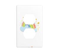 Wall Plate 4.5x2.76in YYHWHJDE Rainbow Cloud with Falling Little Stars Prints Durable PC Material, Heat & Fade Resistant, Easy to Clean, Standard Size