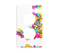 Wall Plate 4.5x2.76in YYHWHJDE Random Colorful Graffiti Prints Durable PC Material, Heat & Fade Resistant, Easy to Clean, Standard Size