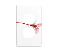 Wall Plate 4.5x2.76in YYHWHJDE Red Dragonfly on Morning Glory Prints Durable PC Material, Heat & Fade Resistant, Easy to Clean, Standard Size
