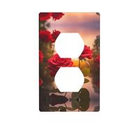 Wall Plate 4.5x2.76in YYHWHJDE red Roses by The River Prints Durable PC Material, Heat & Fade Resistant, Easy to Clean, Standard Size