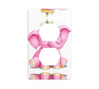 Wall Plate 4.5x2.76in YYHWHJDE Romantic Little Pink Elephant Prints Durable PC Material, Heat & Fade Resistant, Easy to Clean, Standard Size