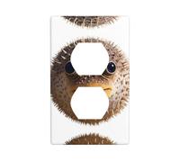 Wall Plate 4.5x2.76in YYHWHJDE Round Pufferfish Prints Durable PC Material, Heat & Fade Resistant, Easy to Clean, Standard Size