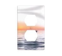 Wall Plate 4.5x2.76in YYHWHJDE Sailing Boat Under The Setting Sun Prints Durable PC Material, Heat & Fade Resistant, Easy to Clean, Standard Size