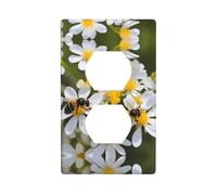 Wall Plate 4.5x2.76in YYHWHJDE Sunflower with Little Bees Prints Durable PC Material, Heat & Fade Resistant, Easy to Clean, Standard Size