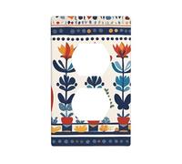 Wall Plate 4.5x2.76in YYHWHJDE Swedish Dala Horse Folk Prints Durable PC Material, Heat & Fade Resistant, Easy to Clean, Standard Size