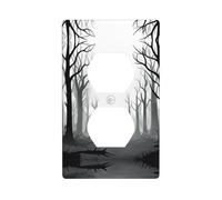 Wall Plate 4.5x2.76in YYHWHJDE The Endless Grey Forest Prints Durable PC Material, Heat & Fade Resistant, Easy to Clean, Standard Size