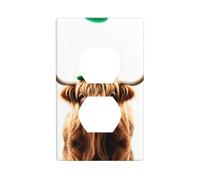Wall Plate 4.5x2.76in YYHWHJDE Three Leaf Crust and Cattle Prints Durable PC Material, Heat & Fade Resistant, Easy to Clean, Standard Size