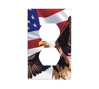 Wall Plate 4.5x2.76in YYHWHJDE USA Patriotic Eagle with American Flag Prints Durable PC Material, Heat & Fade Resistant, Easy to Clean, Standard Size