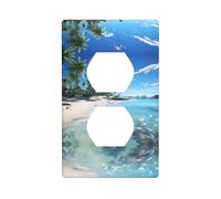 Wall Plate 4.5x2.76in YYHWHJDE Water Rush to Tropical Beach Prints Durable PC Material, Heat & Fade Resistant, Easy to Clean, Standard Size