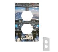 Wall Plate Airplane Cockpit Decorative Wall Plates Outlet Cover 1 Gang Switch Plate Toggle Light Switch Plates Plug Cover for Bedroom Light Switch Cover for Kitchen Living Room